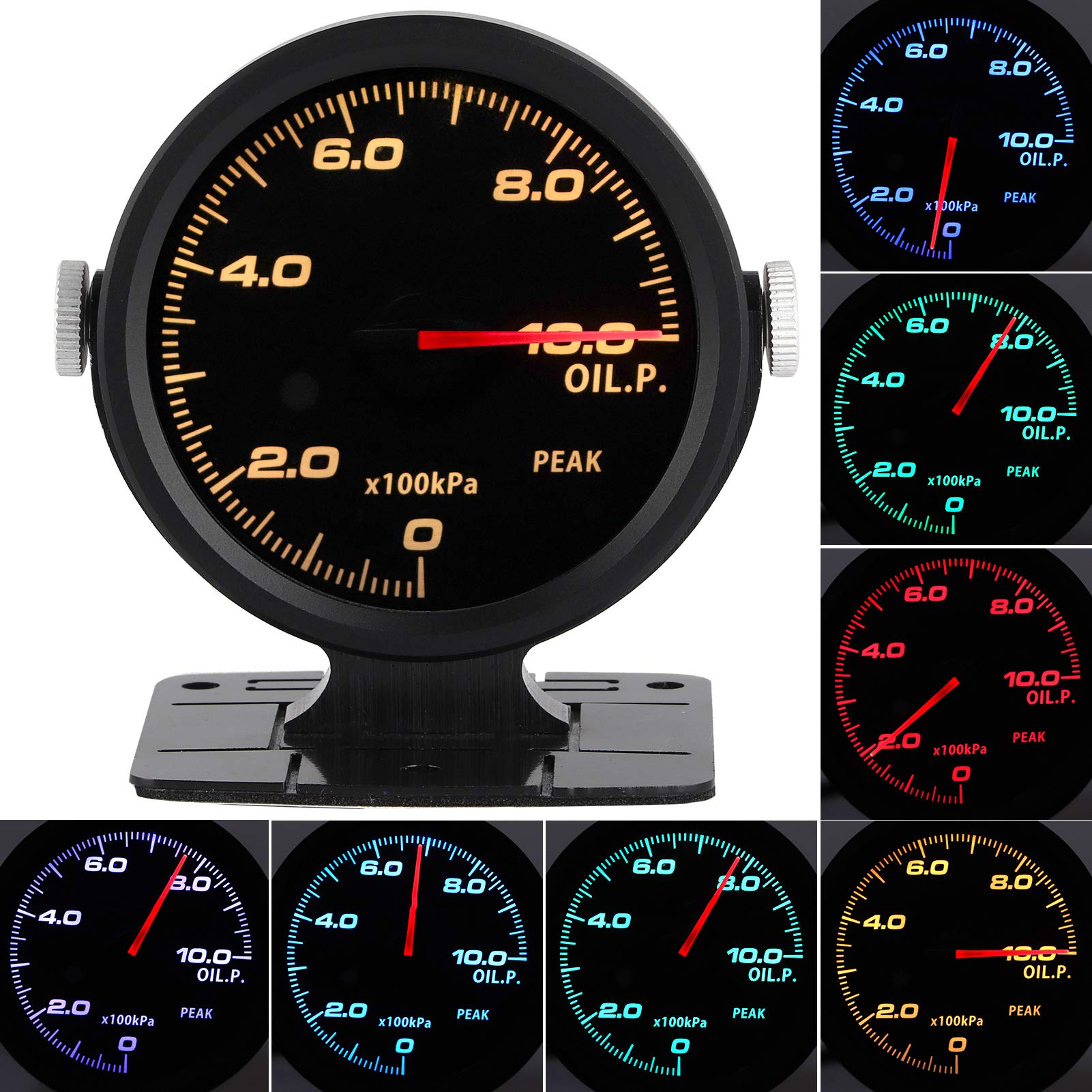 2.4in touchant 17 couleurs OBD2 3 jauges ensemble combiné Turbo Boo + pression d'huile + jauge de température d'huile Kit de jauge électronique