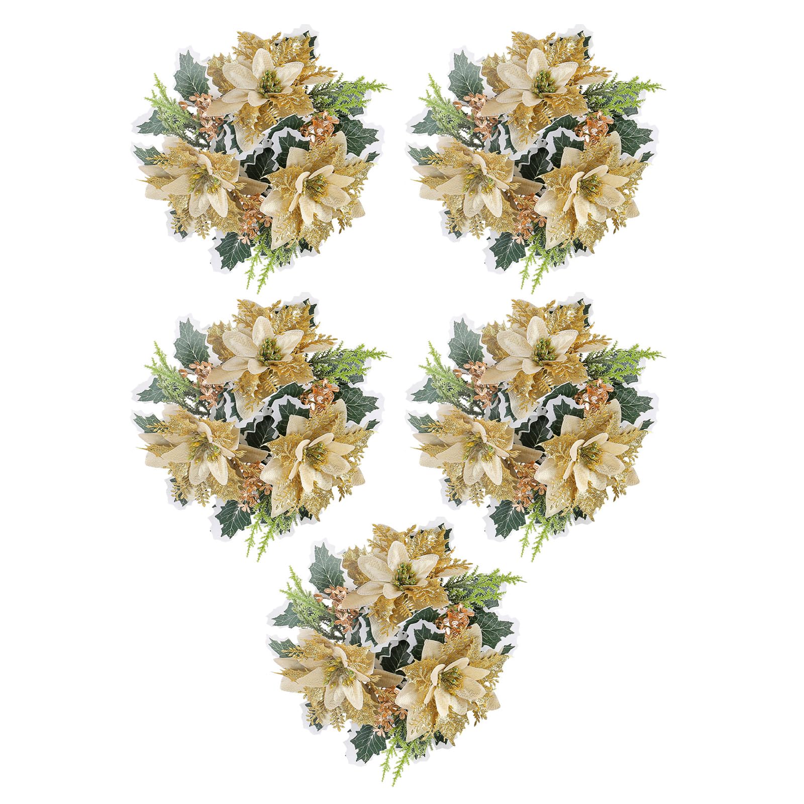 Tsophreniq 5Pcs Christmas Cheer Holder Wreaths with Pinecones for Holders Decorations Wreath Holiday Centerpiece