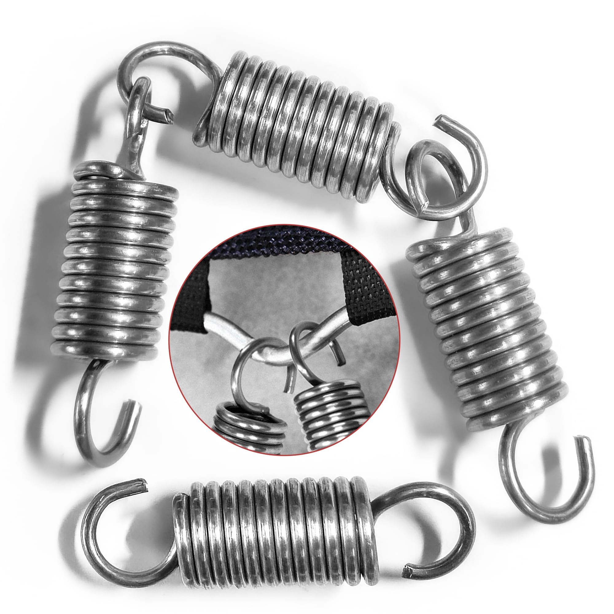 NICAVKIT 4 Molle Di Trazione In Acciaio Inox - Gancio Doppio, 50mm, Carico 13kg, Per Sospensione - Foto 4