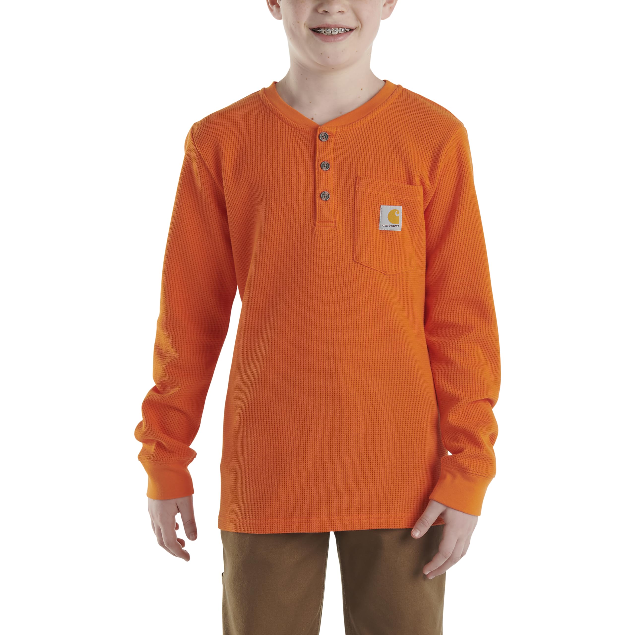 CarharttKid's CA6441 Long-Sleeve Henley Pocket T-Shirt - Boys - X-Large (18-20) - Puffins Bill