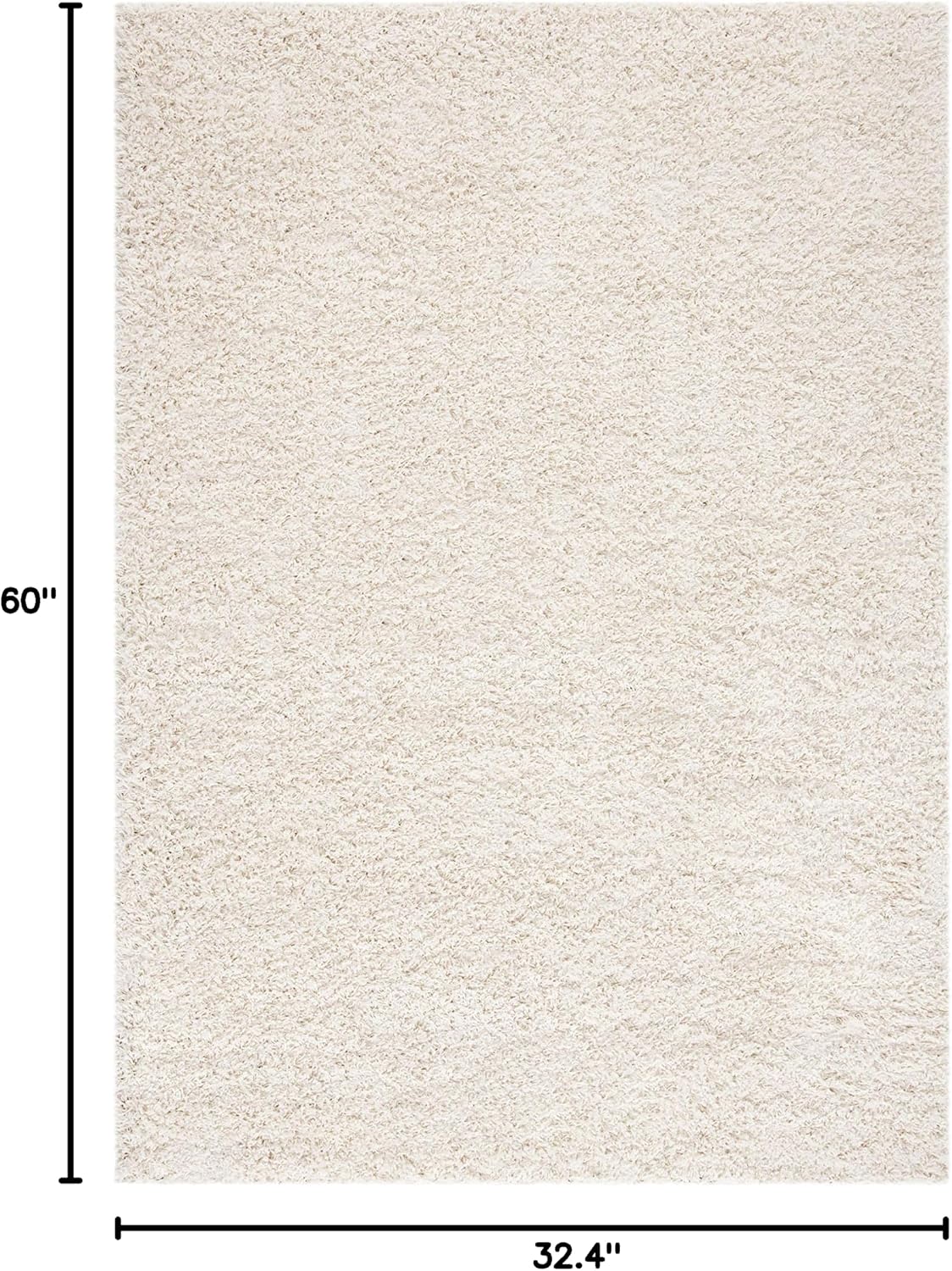 SAFAVIEH Venus Shag Collection Accent Rug - 2'7" x 5', Ivory, Solid Design, Non-Shedding & Easy Care, 1.8-inch Thick Ideal for High Traffic Areas in Entryway, Living Room, Bedroom (VNS520A)