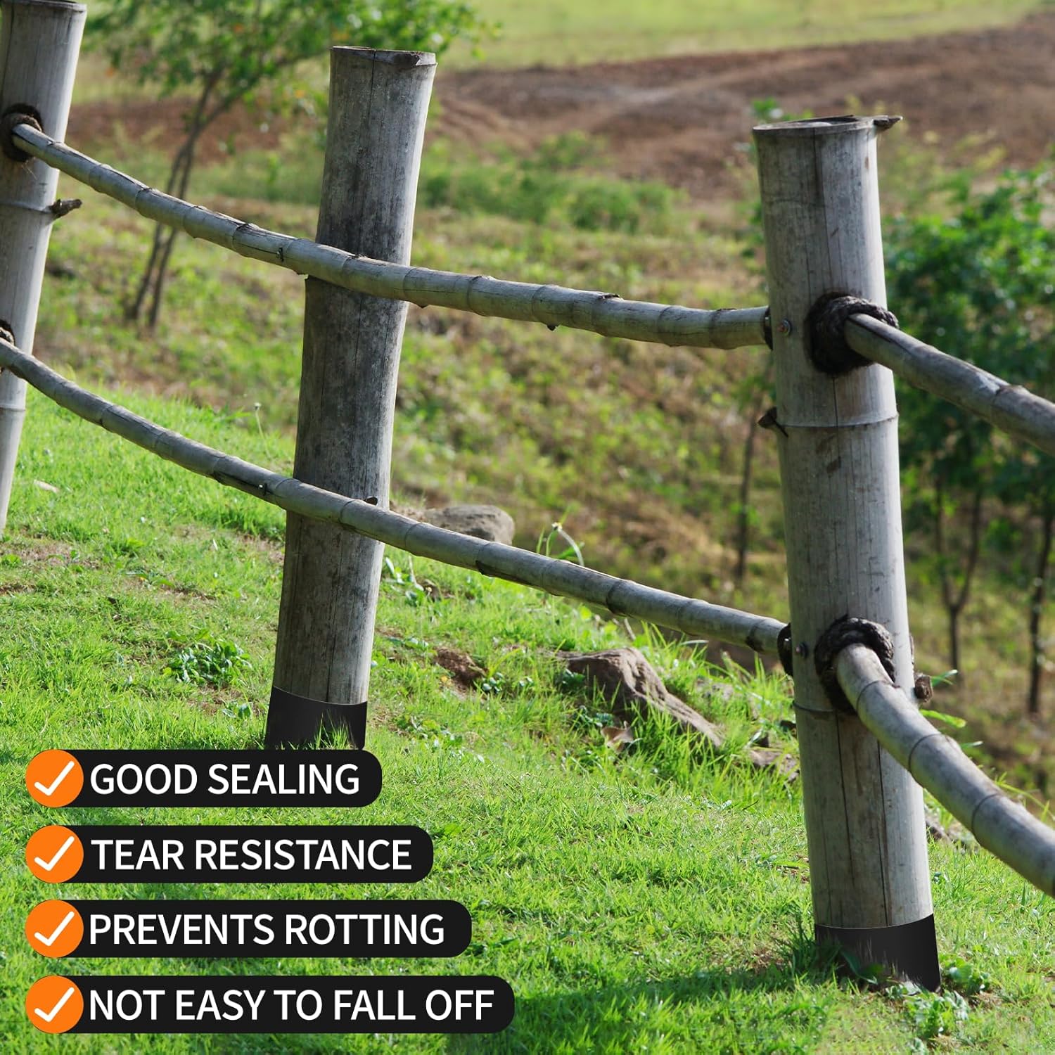 Fence Post Protector, 15 FT x 16.7 inch Roll Cut to Size, Waterproof Fence Rot Protection with 3" x 3" to 4" x 4" Square and 3" to 5" Round Posts