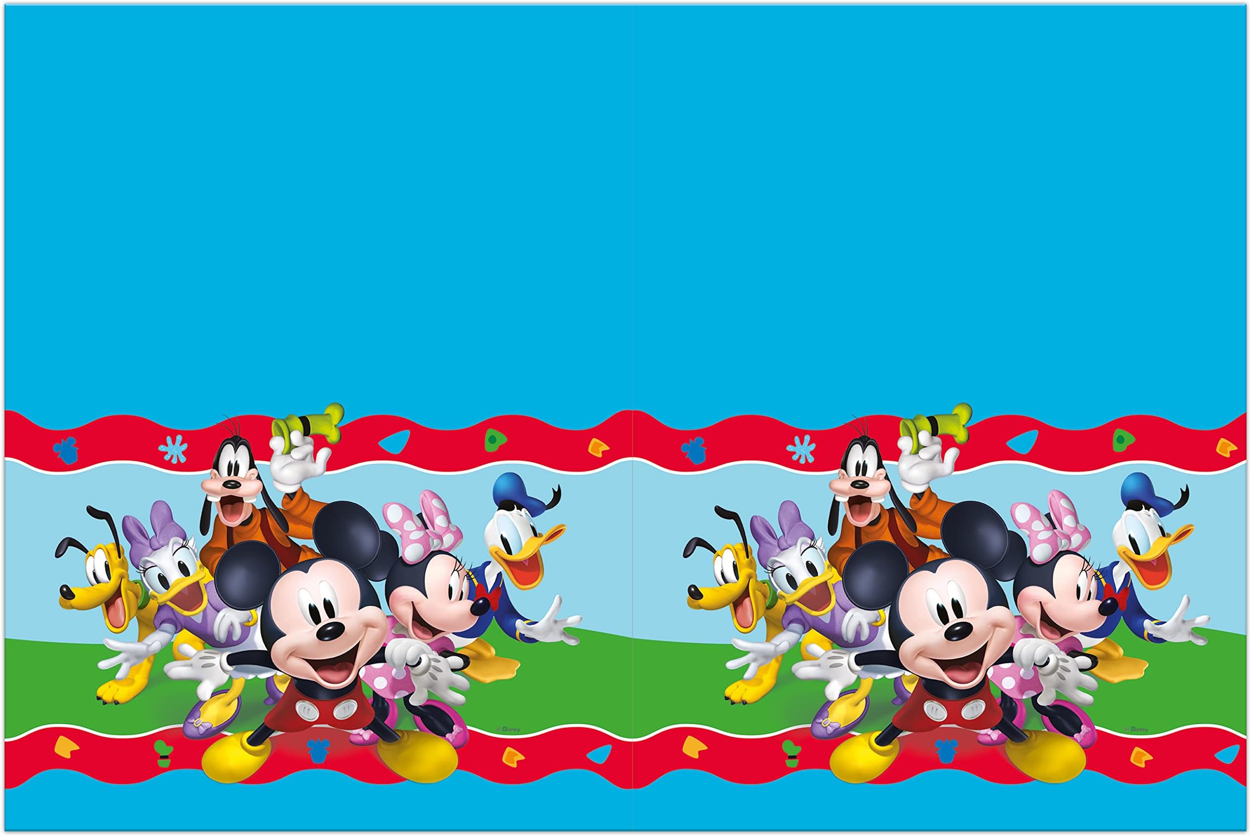 Procos - Disney Mickey Rock The House Plastic Tablecloth (180 x 120 cm), Cartoon, Multicoloured, 180 x 120 cm, 93825