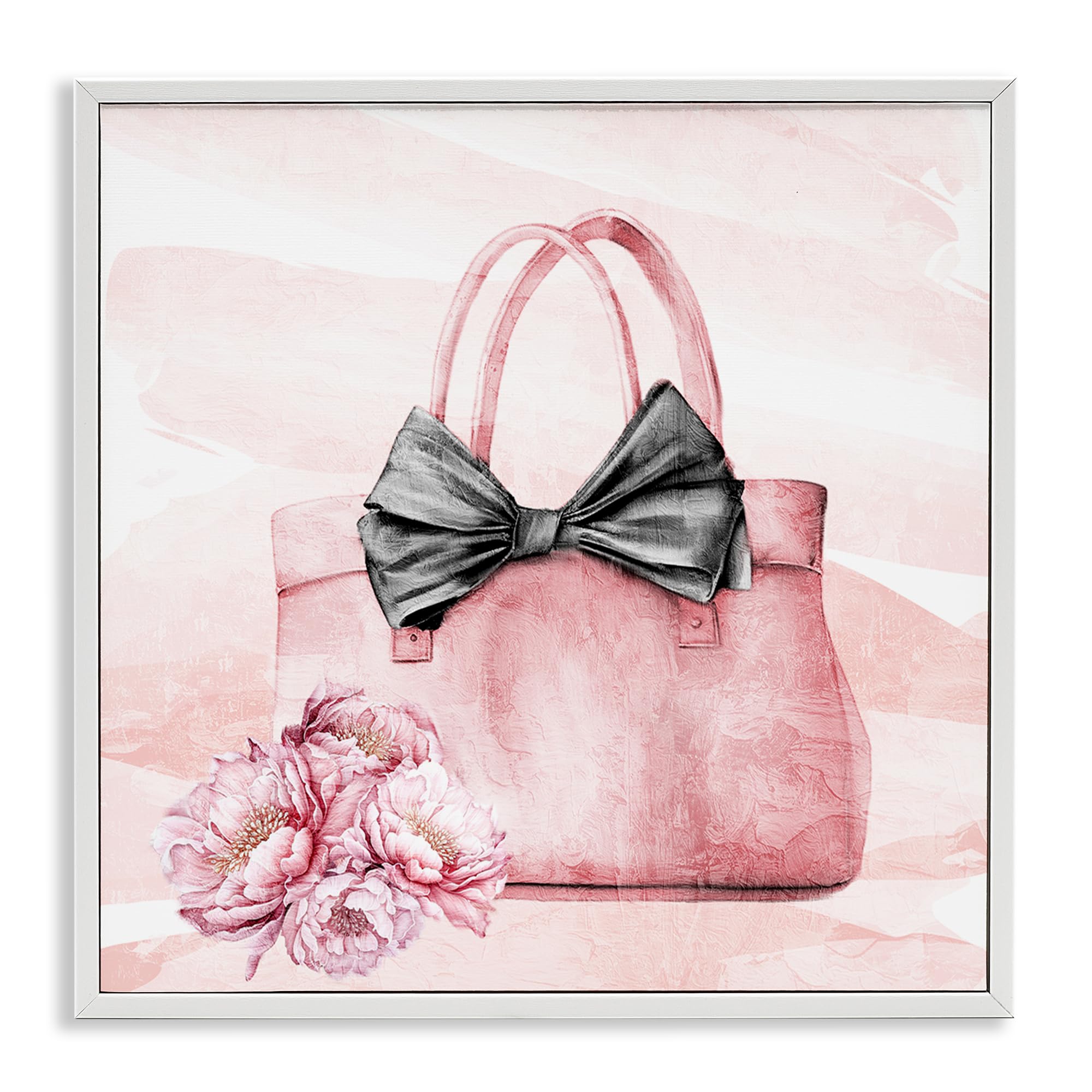 Stupell Industries 'Blush Glam Time Bag', Framed Giclee Art, White, 24 x 24 Inches, Easy to Hang and Sturdy, Made in USA, by Kim Allen