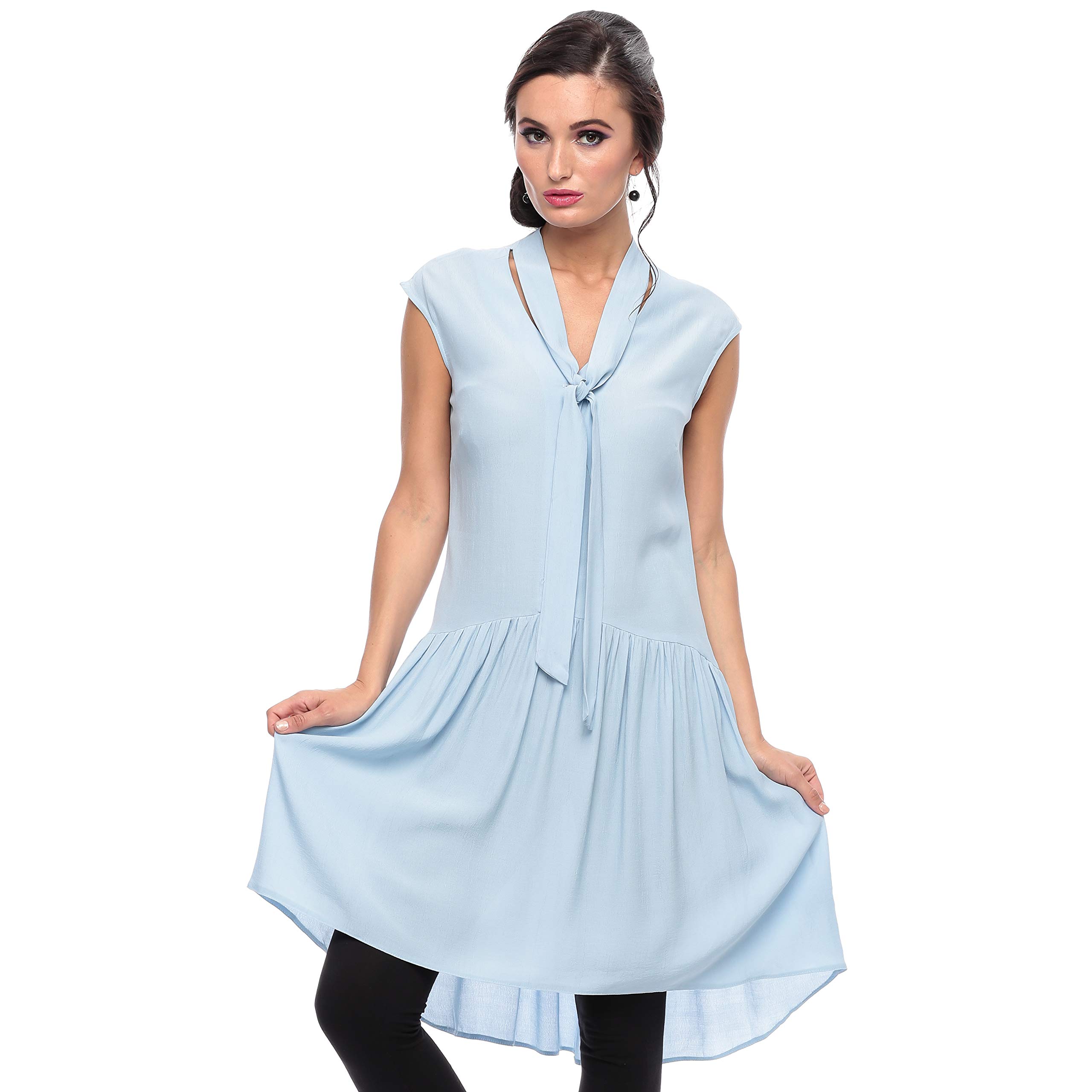 Closet London Blue Viscose Casual Dress For Women
