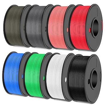 SUNLU PLA Matte 3D Printer Filament,Smooth Matte Surface PLA Matte Filament 1.75mm ,Neatly Wound Filament?Dimensional Accuracy +/- 0.02 mm,250G Spool, 8 Rolls,Black+White+Red+Blue+Green+Pink+Grey+Clay