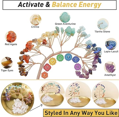 Miniatura 5 de Soporte de cristal para Palo Santo, soporte para incienso para 7 chakras, soporte de incienso de latón de 5.5 pulgadas, 6 en 1 para varillas