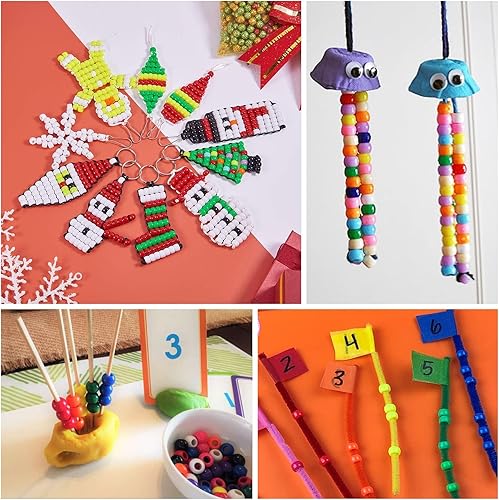 Miniatura 7 de Juego de 3600 cuentas de plástico multicolor para manualidades, cuentas de pelo arcoíris a granel, 24 colores surtidos para manualidades,