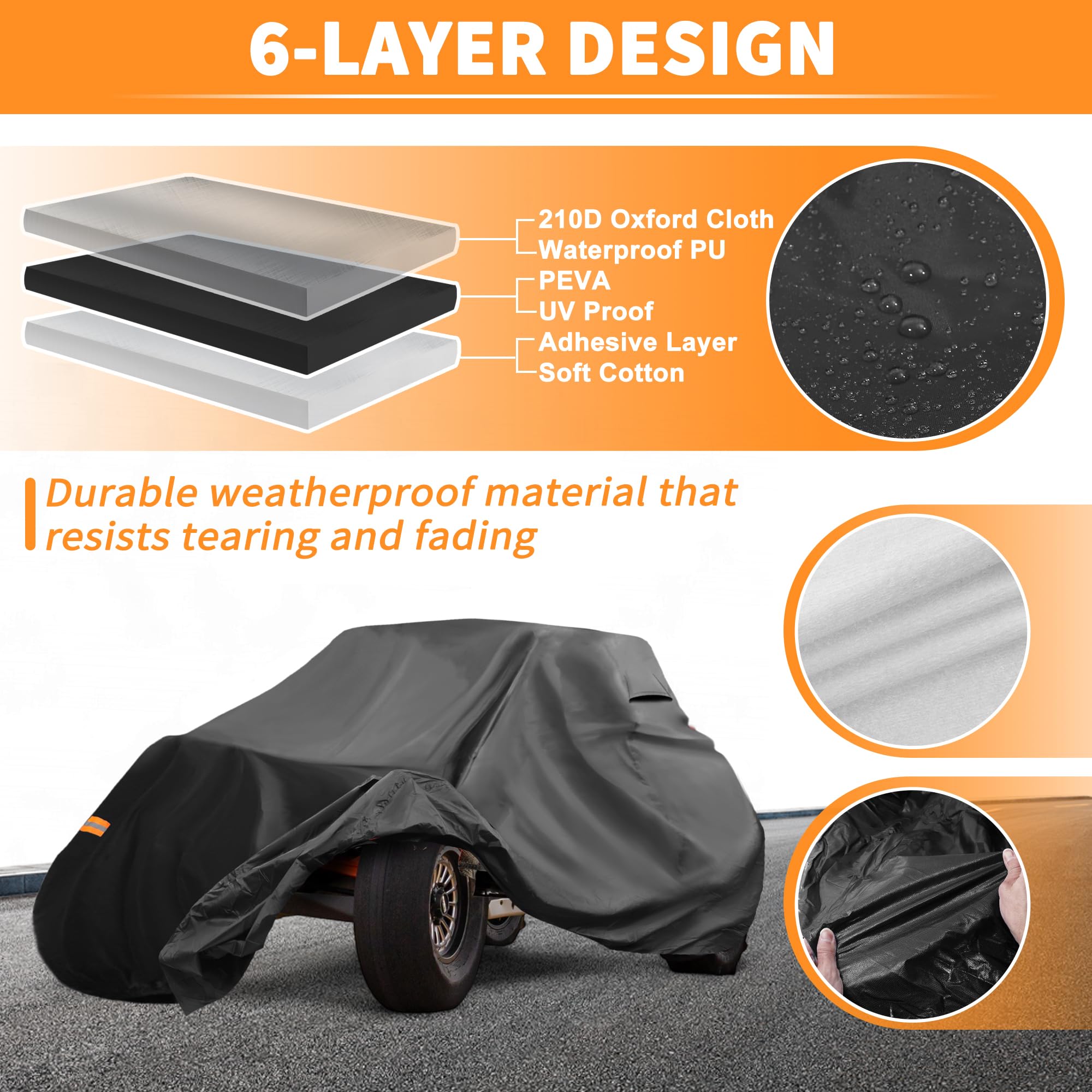 X AUTOHAUX Funda UTV para Can-Am Maverick X3 RS Turbo de 2 plazas, impermeable, lado a lado, para Can-Am Maverick X3 x RS Turbo RR, protección solar y lluvia, tela Oxford 210D, color negro