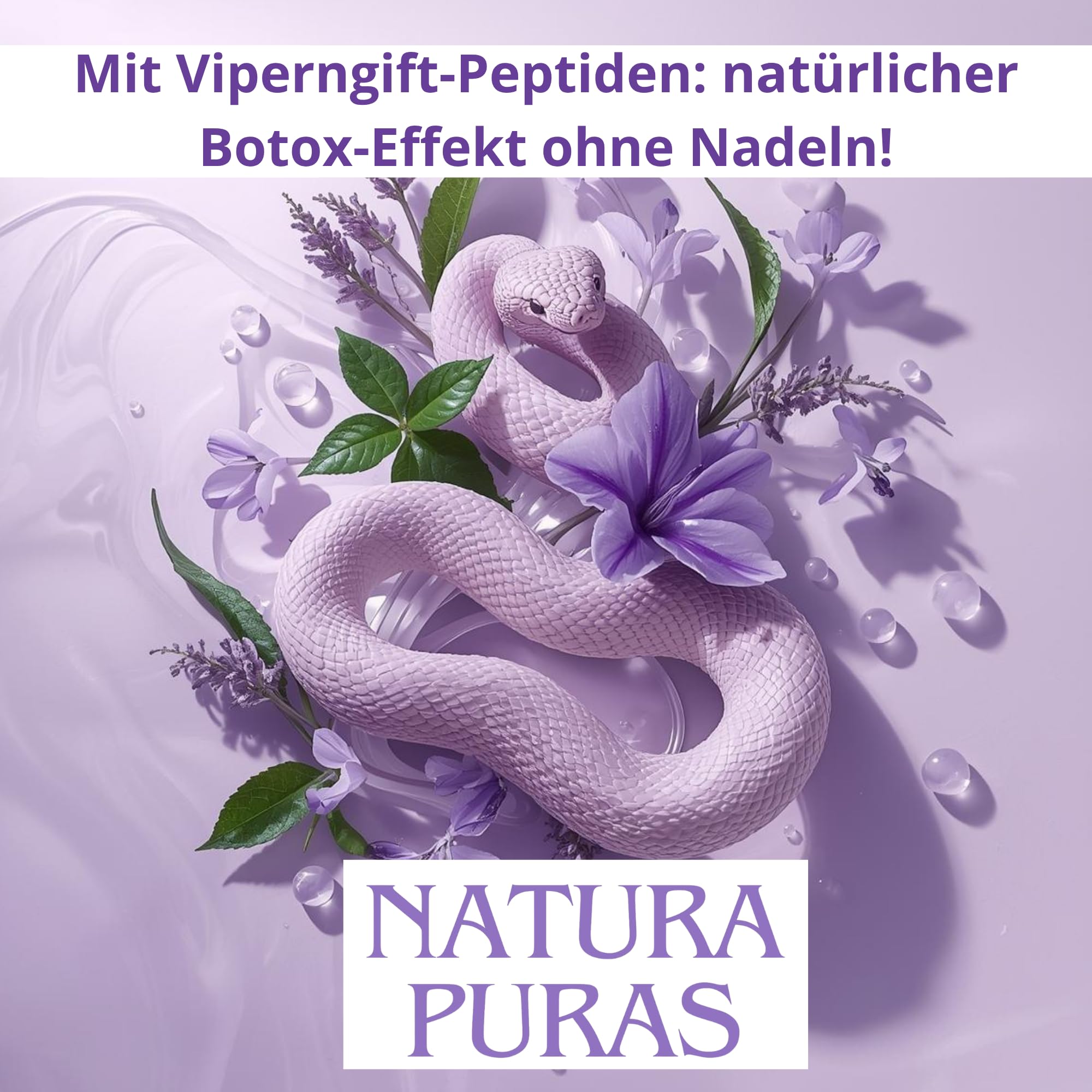 Antifalten-Gesichtsserum mit intensivem Botox- und Filler-Effekt 30ml | Sofort-Lifting und Anti-Aging mit Viperngift-Peptiden, Hyaluronsäure und Vitamin C | NaturaPuras | Dreifache Hyaluronsäure, Vitamin C, sofortiger Botox-Lifting-Effekt, biomimetische P