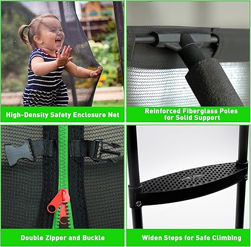 Miniatura 6 de Jump Into Fun Tranpoline de calabaza con diseño sin huecos, 1500 libras, 16 pies, 15 pies, 15 pies, 14 pies, 12 pies, diseño sin huecos, luces W,