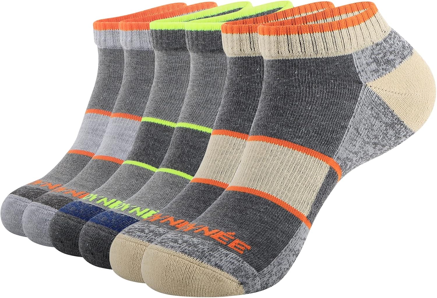 JOYNÉE Mens Low Cut Athletic Cushion Socks Comfort Running Ankle Socks with Moisture Wicking 6 Pack