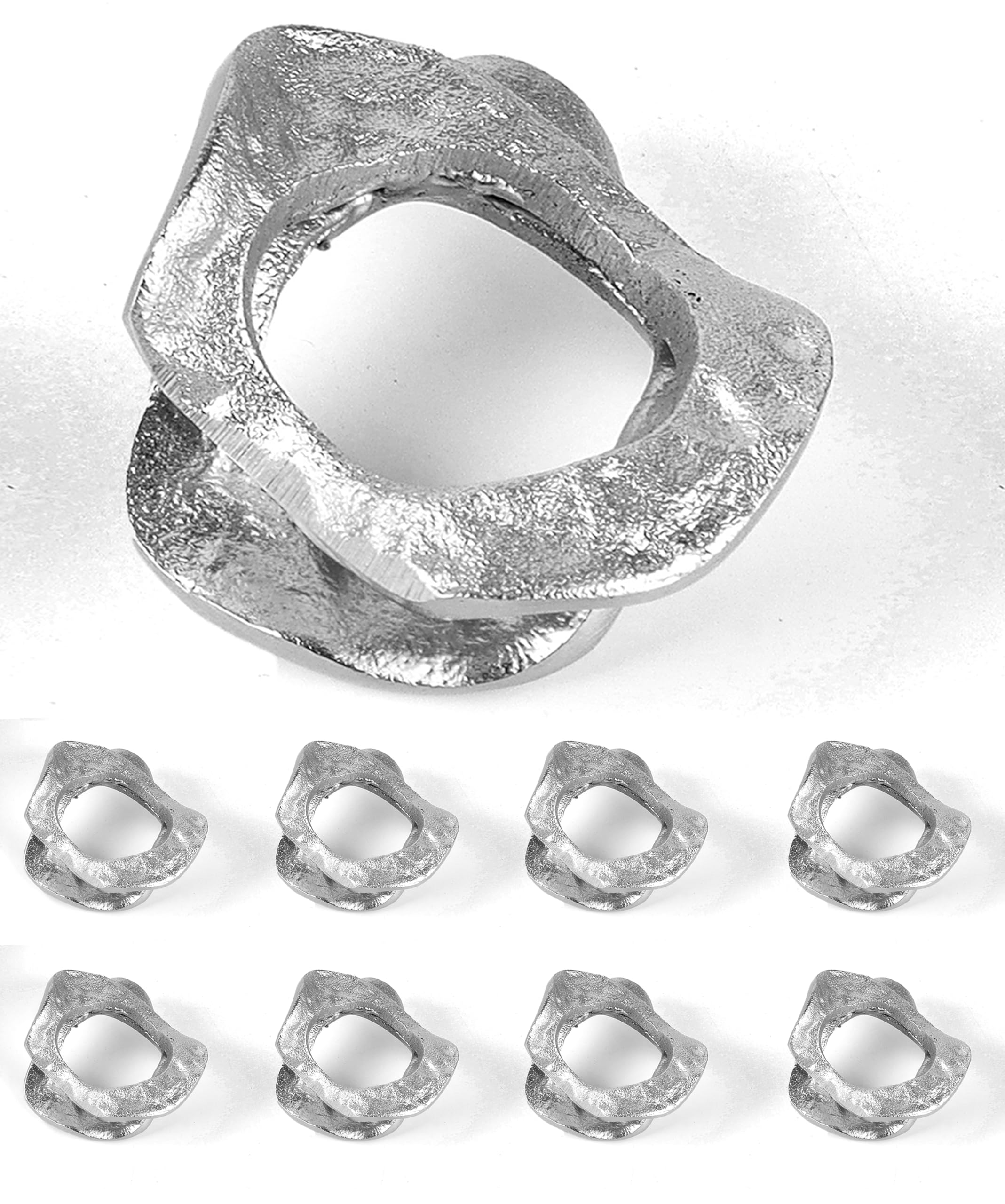 Set di 8 portatovaglioli moderni in alluminio, decorazione da tavolo in metallo leggero, porta tovaglioli da pranzo contemporaneo e pulito, antiruggine ed elegante, per la decorazione della tavola