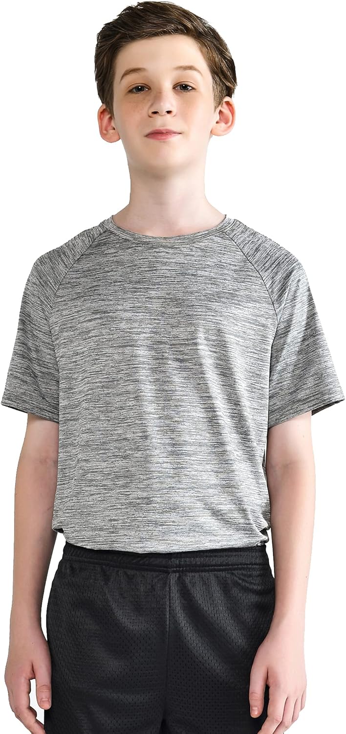 Liberty Imports 5 Pack Big Boys Youth Athletic Quick Dry Crewneck Tees Performance Short Sleeve Shirts : Sports & Outdoors