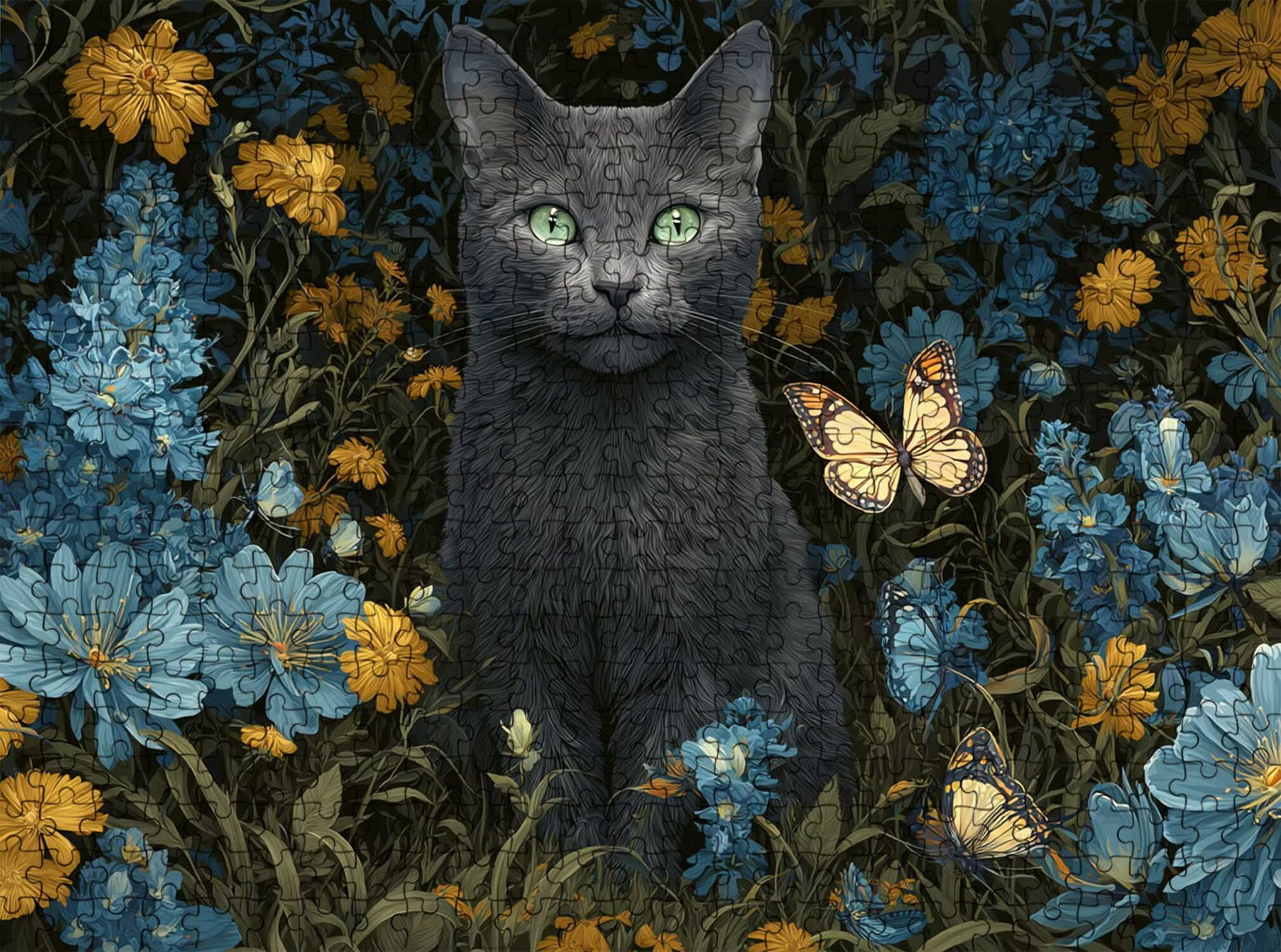 Puzzle 2000 Pezzi Classici, Puzzle gatto fiore-6 99 x 70 cm, Gioco Educativo e Antistress in Legno con Poster Incluso, Ttività DIY per Famiglia, Regalo per Appassionati, Decor Parete Casa, f0-708