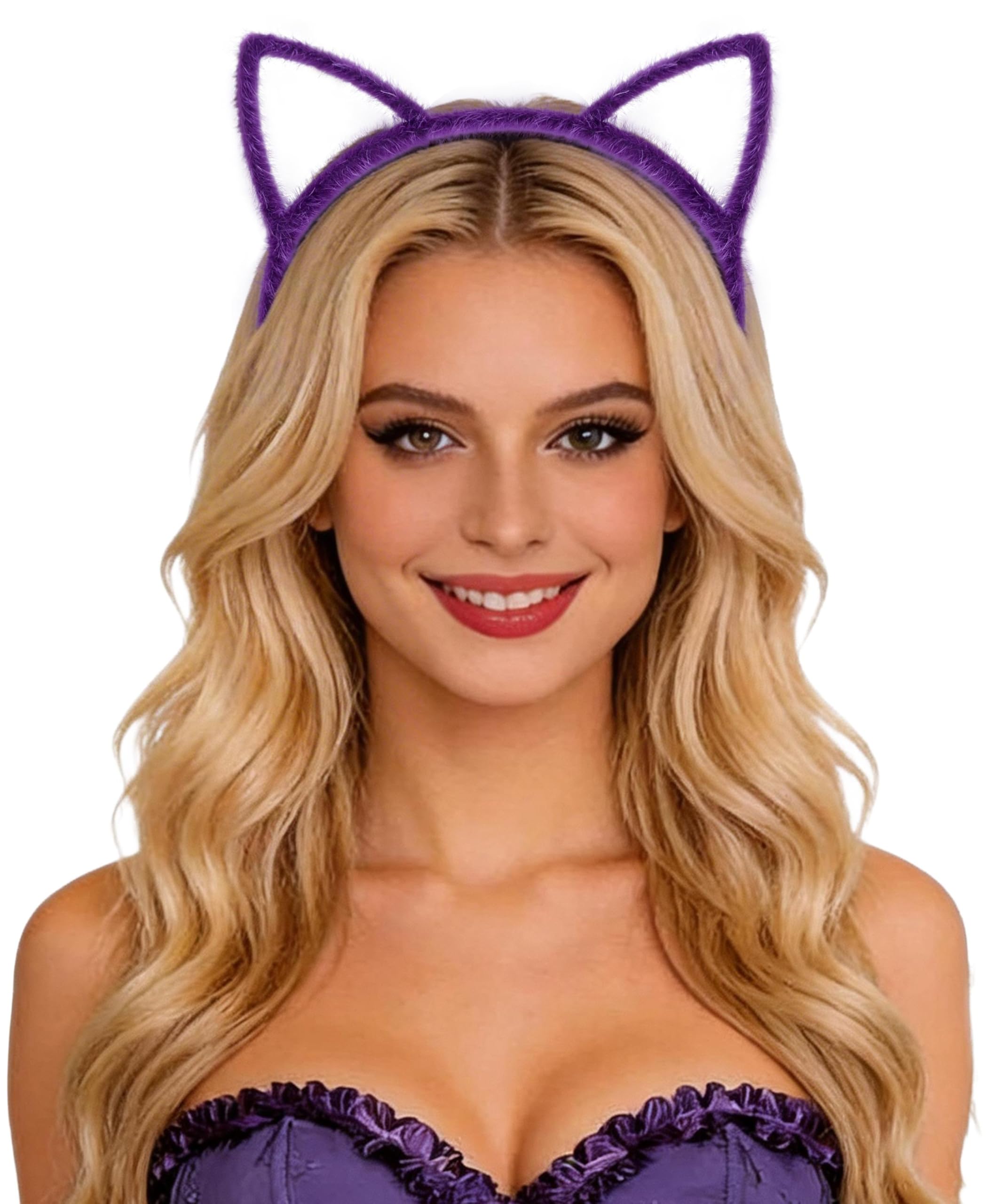 Amazon.com: Bonnie Z. Leonardo Furry Purple Cat Ears Headband