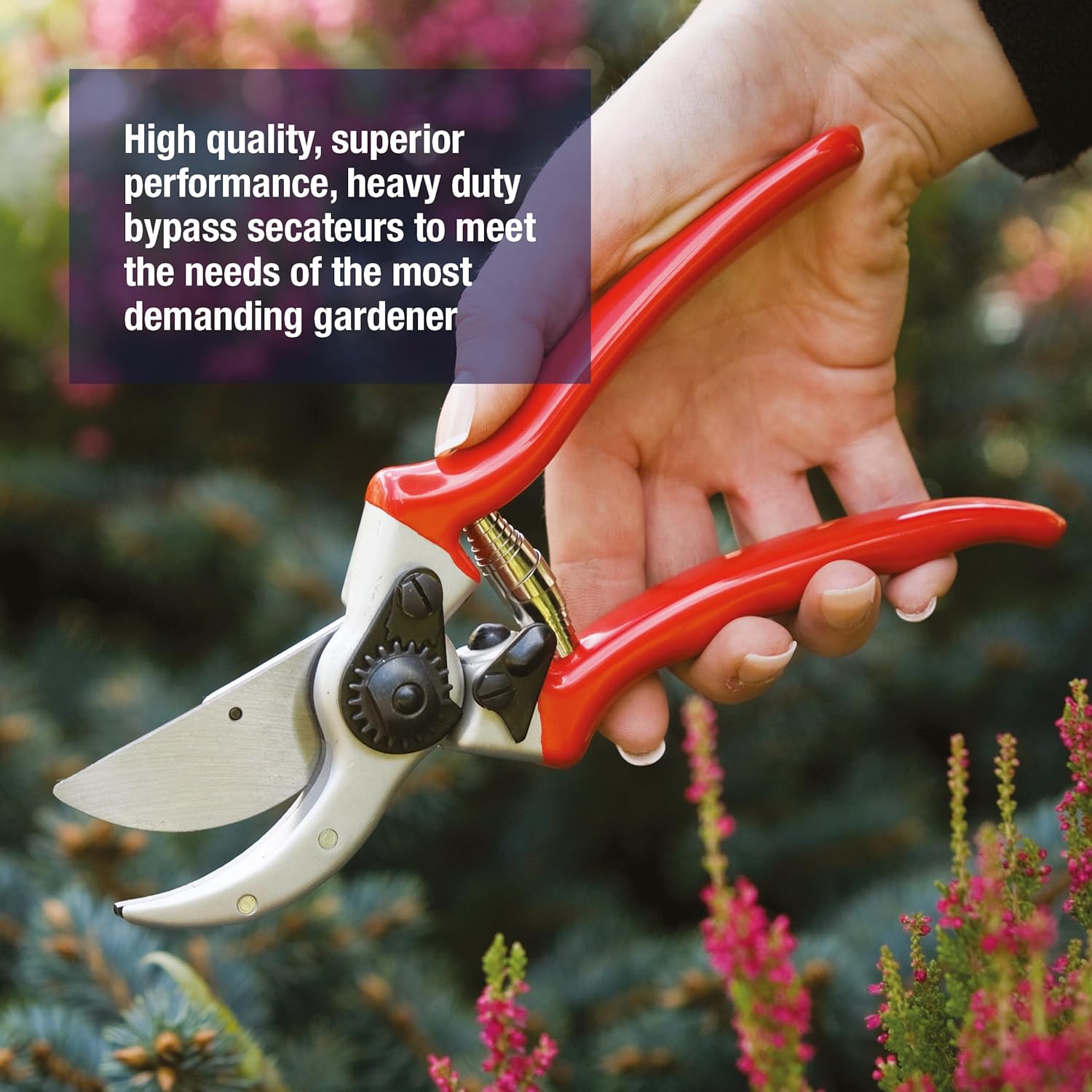 Spear & Jackson Razorsharp Heavy Duty Bypass Pruners, Drop-Forged High Carbon Steel Blades, Adjustable Blade Tension, Ergonomic Handles for Professional Pruning