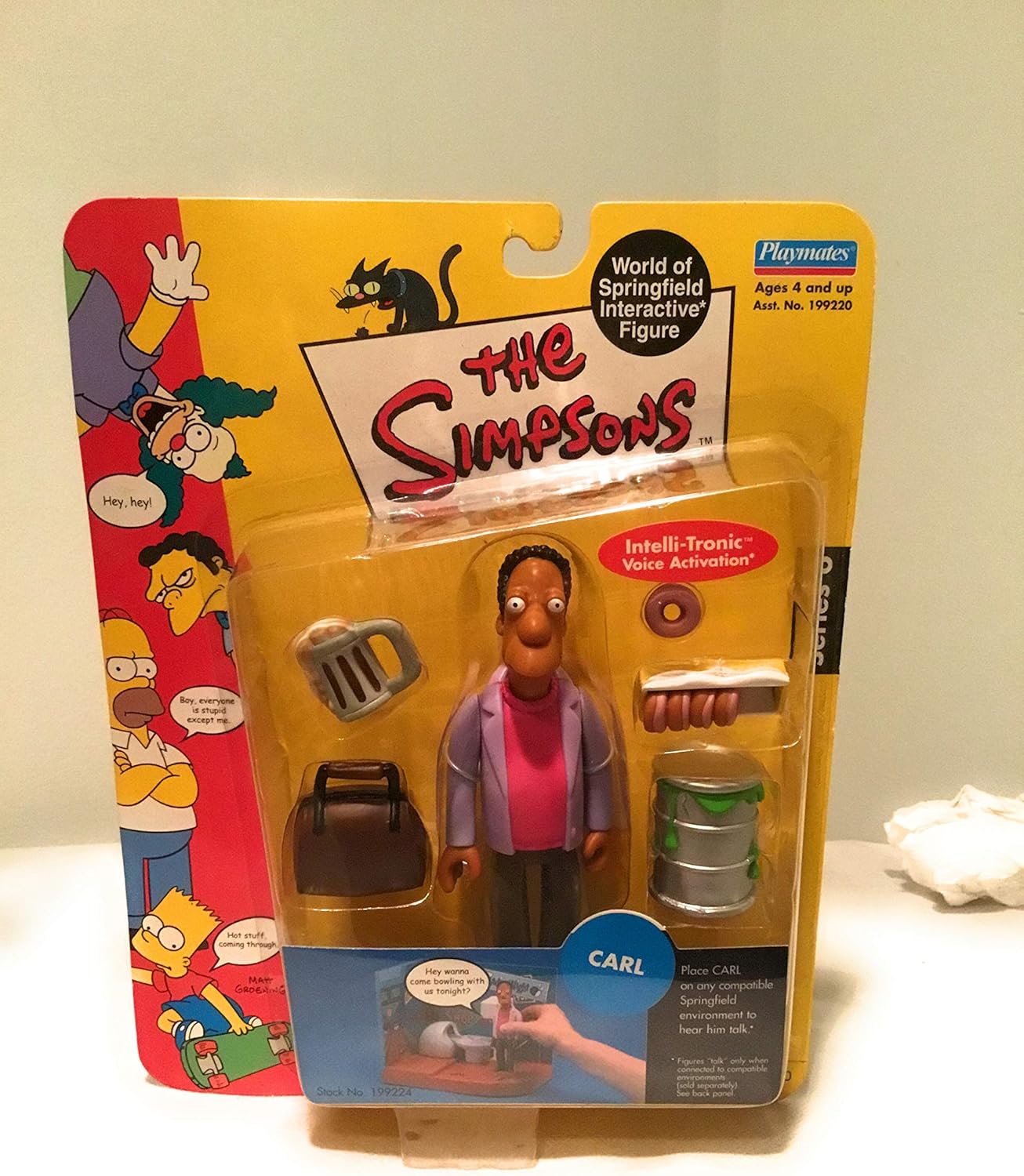 playmates the simpsons world of springfield carl figure, Figures