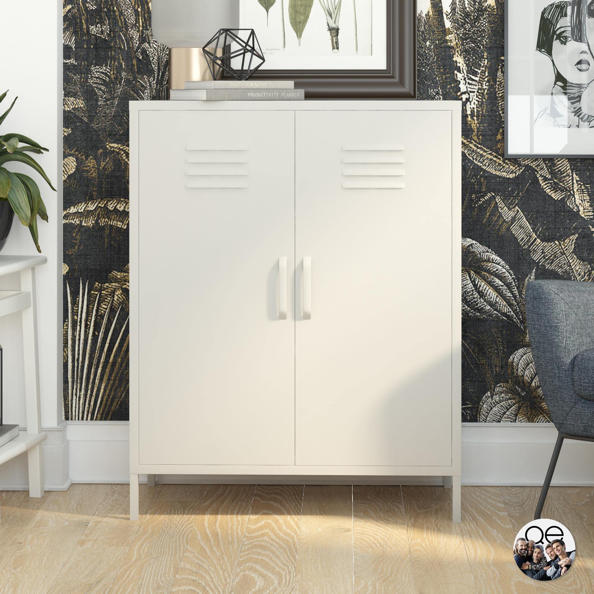 DHP Bradford 2 Door Metal Storage Cabinet Taupe