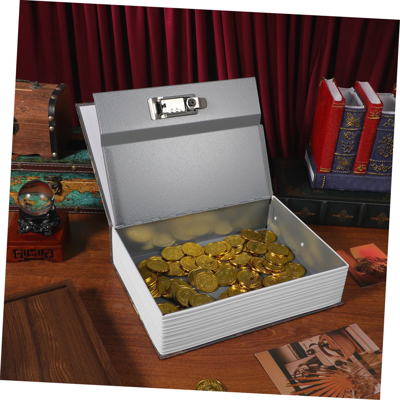 DOITOOL Dekoratives Buch Safe mit Zahlenschloss, Abs, 26, 5 Cm