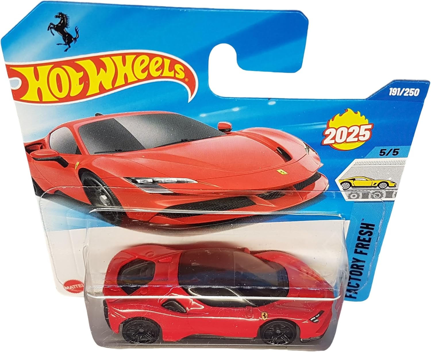 Hot Wheels Ferrari SF90 Stradale Super Sports Car - Factory Fresh 5/5 - Short Card - Red - Mattel 2025 - Licensed Model - 1:64