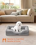 Feandrea Orthopaedic Dog Sofa Bed, M Dog Bed with Raised Sides, Egg Crate Foam, Removable and Washable Cover, Non-Slip Bottom, Water-Resistant Lining, Dove Gray, 76 x 51 x 16 cm UPGW321GD01