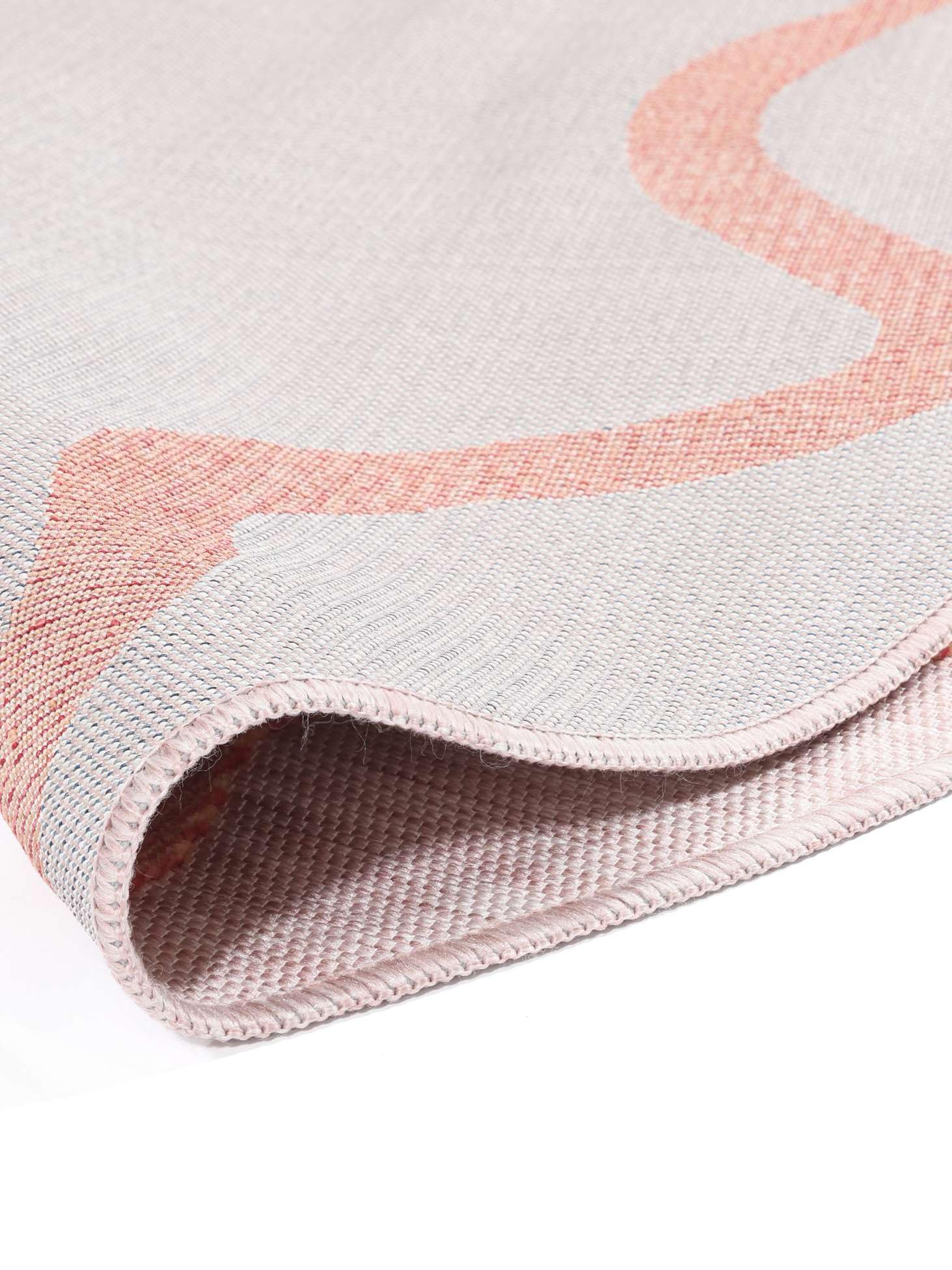 RugVista Svirla Alfombra Interior y Exterior, Redondo, Ø 150 cm, Rosa