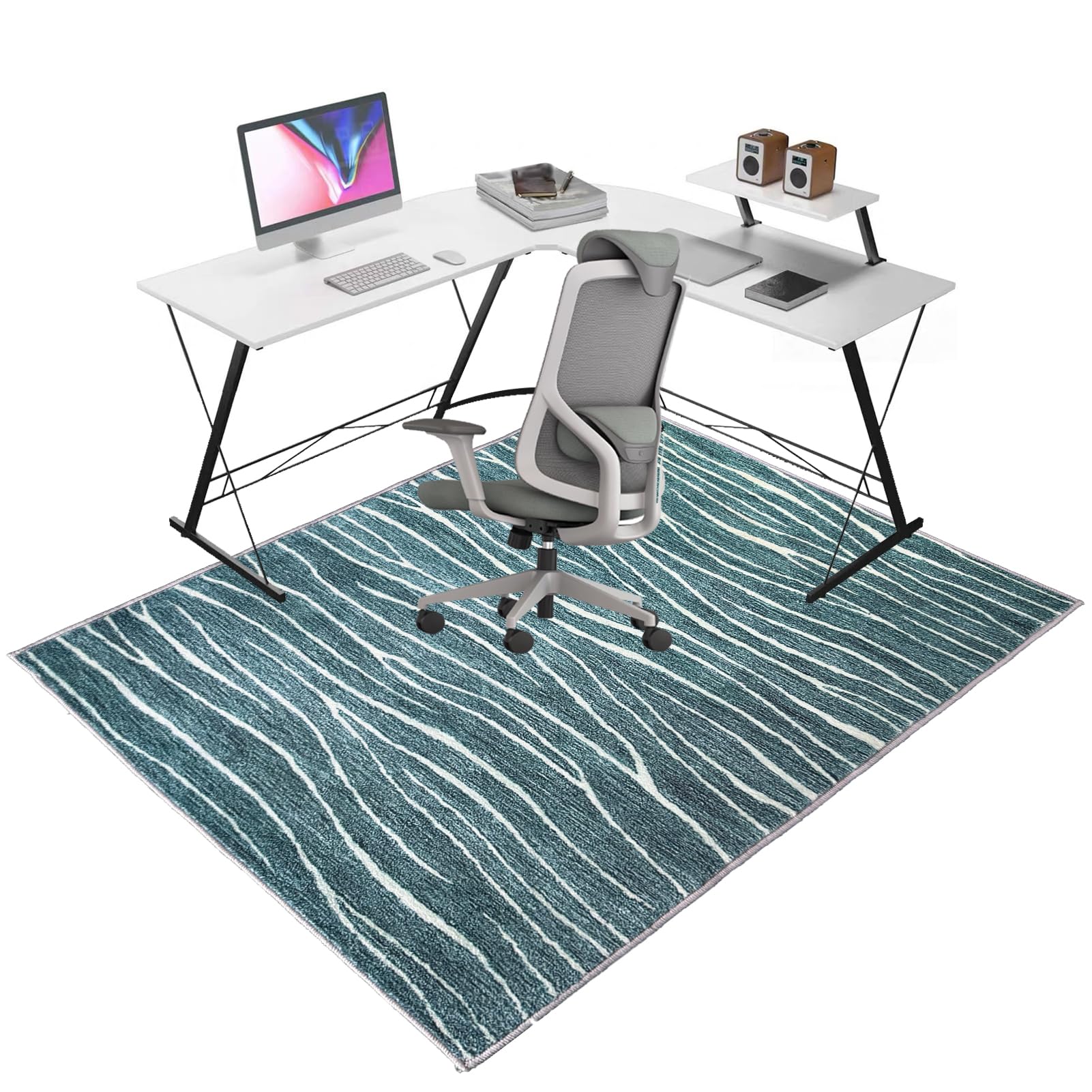 Desk Chair Mat for Carpeted Floors, Heavy Duty Office Gaming Chair Mats for Carpeted and Hardwood Floor, Office Chair Rug Protector for Rolling Chair, Non slip Floor Protection Mat 180 x 200 cm