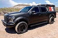 Vista 5 de Raptor Series Estribos escalones de 6.5 pulgadas de ancho con agarre de diente de sierra de aluminio negro compatible con Super Cab 15-25 F-150