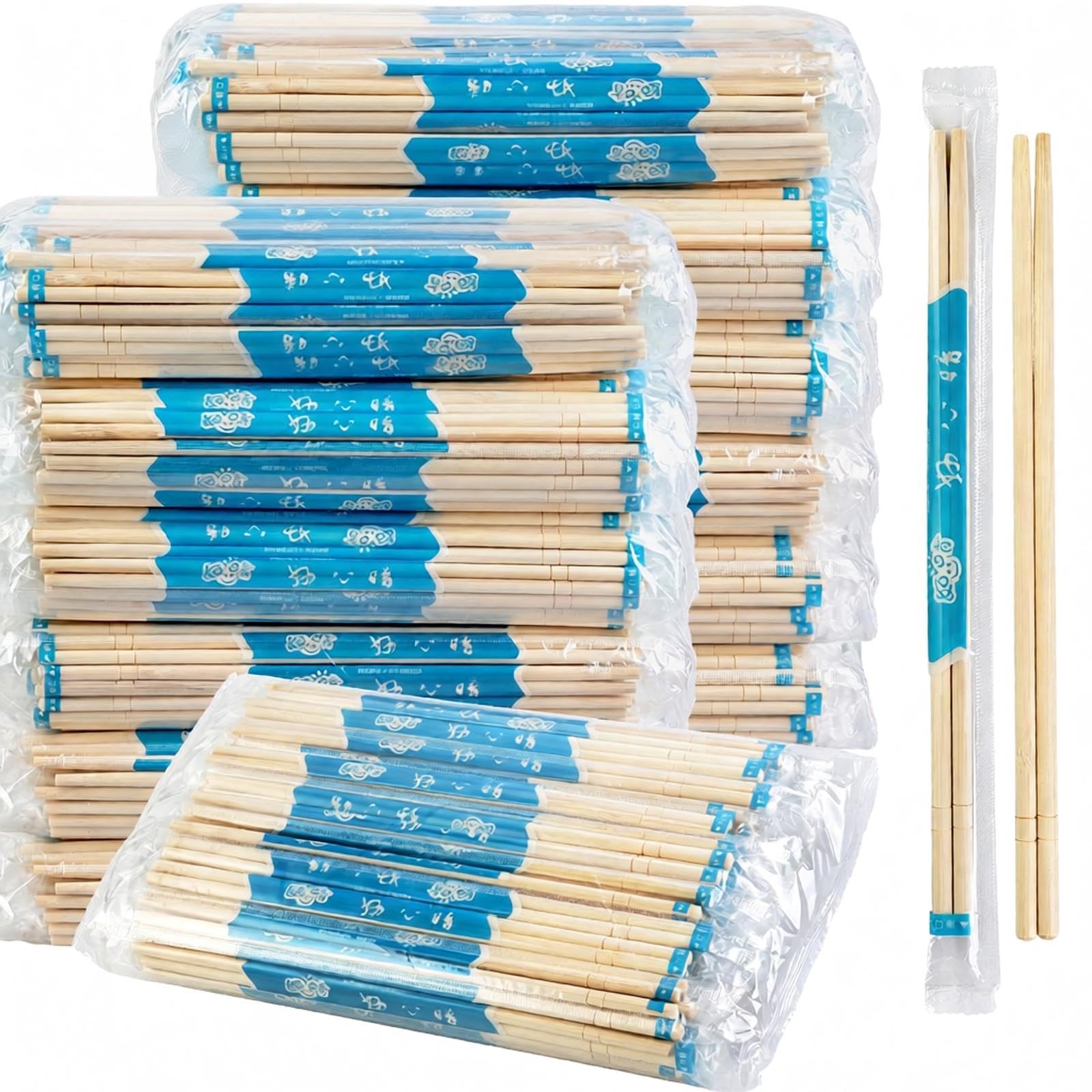 52USA Disposable Bamboo Chopsticks (100 Sets), 9'' Long Chinese Chopsticks