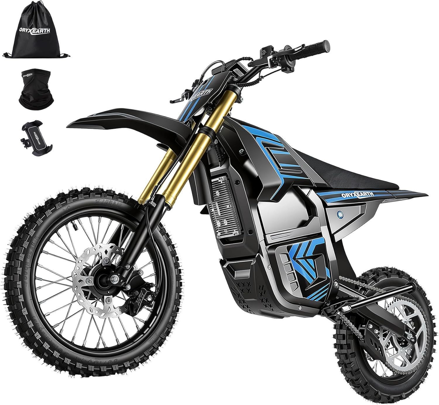 Oryxearth 3000W VE-5 Electric Dirt Bike for Adults, 40 MPH Max Speed, E Dirt Bike W/48V UL-Certified Battery, Front & Rear Hydraulic Disc Brakes & Suspensions, Electric Motorcycle for Teens & Adults