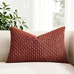 Kevin Textile 14x36 Inch Long Lumbar 1 Pack Boho Decorative Throw Pillow Cover Soft Striped Corduroy Rectangle Cushion Case Farmhouse Solid Color Accent for Living Room Couch Sofa Bed, Cream White