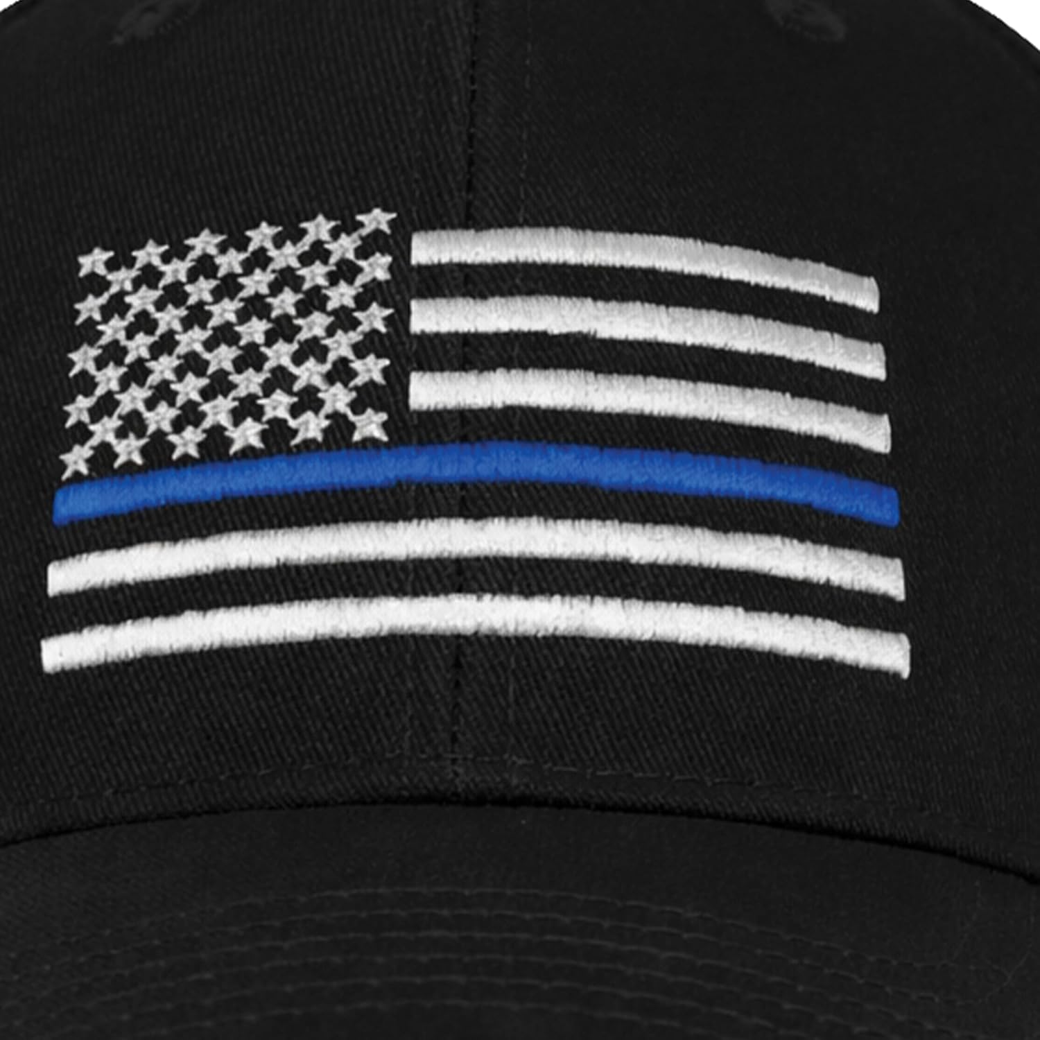Rothco Thin Blue Line Flag Low Profile Cap – Patriotic Baseball Hat with American Flag Design