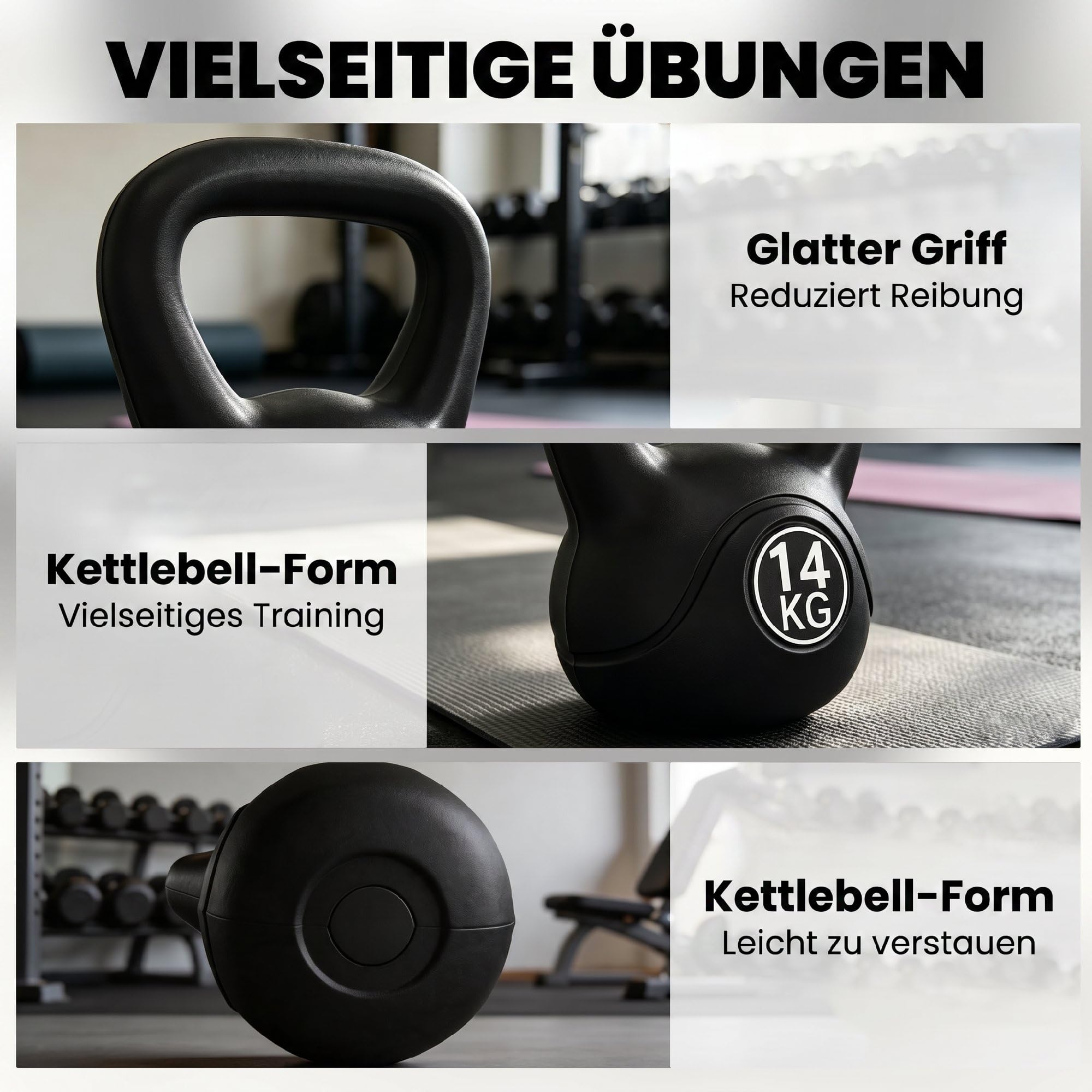 HOMCOM Kettlebell hantle 14 kg dla początkujących | Wypełniony piaskiem, trening siłowy