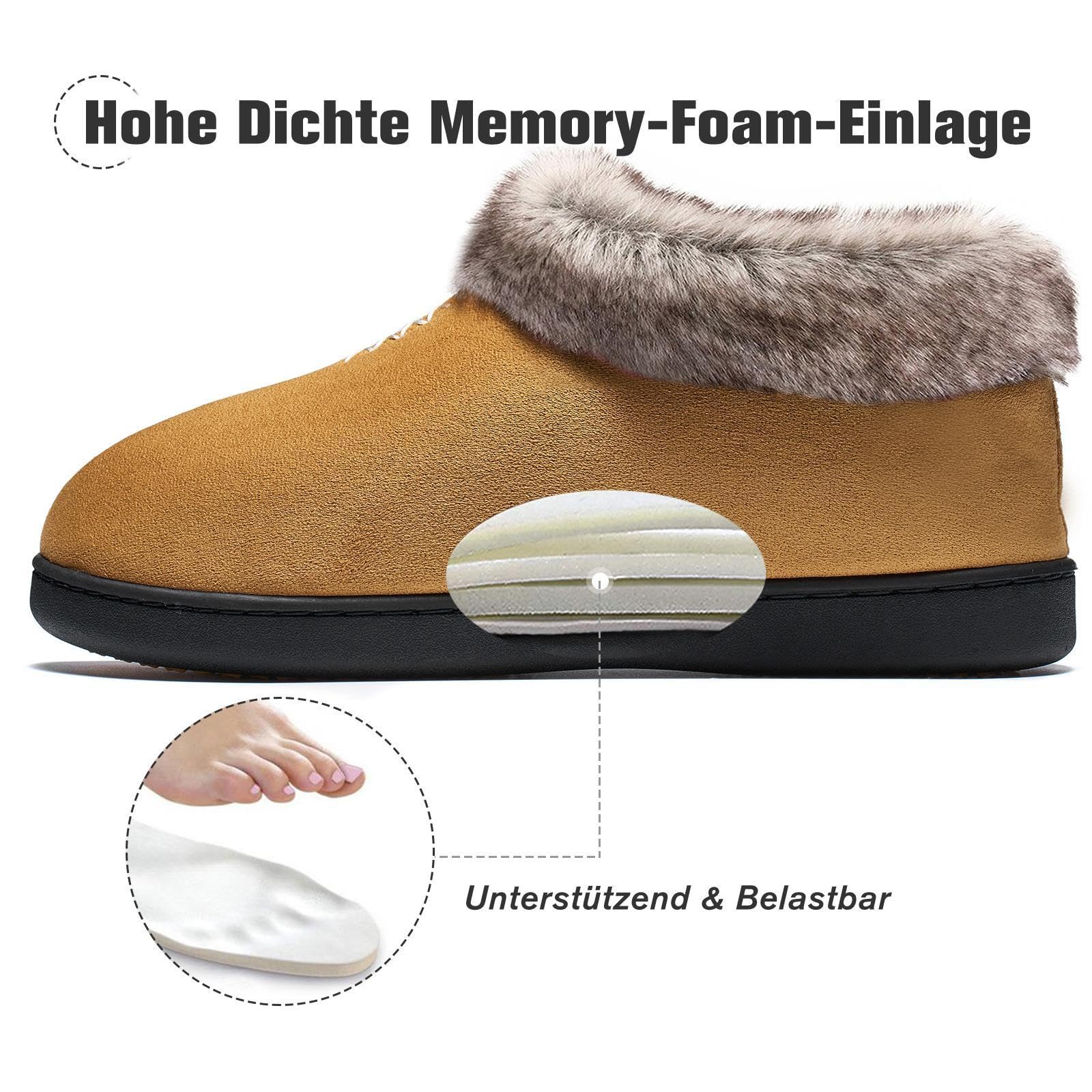 Mishansha Ciabatte Donna Invernali Peluche Pantofole Schiuma di Memoria Gr.36-43