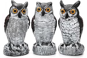 3 Pack Realistic Owl Decoy for Effective Bird Deterrence