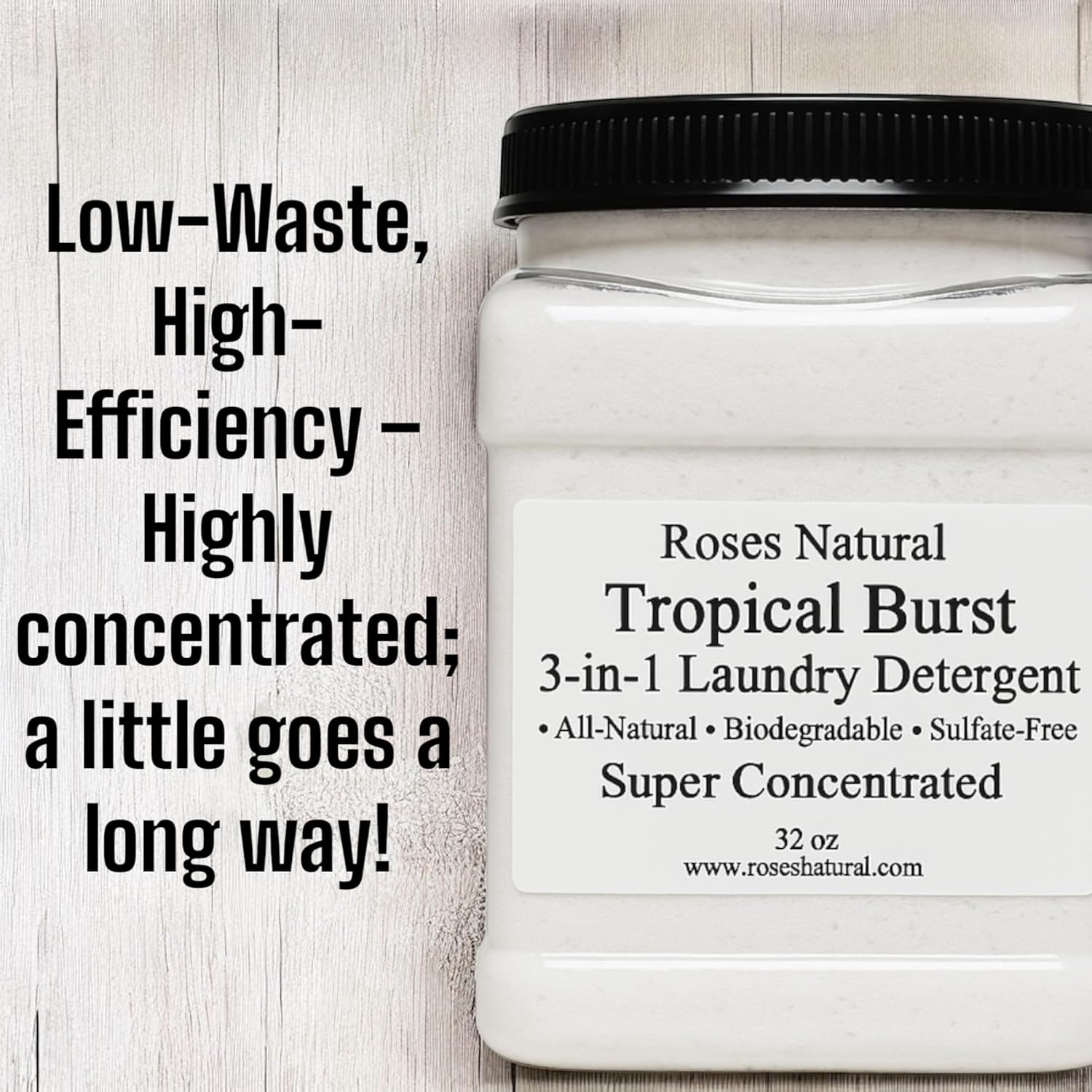 Tropical Burst 3-in-1 Laundry Detergent, All-Natural, Sulfate-Free, Super Concentrated, 32 oz