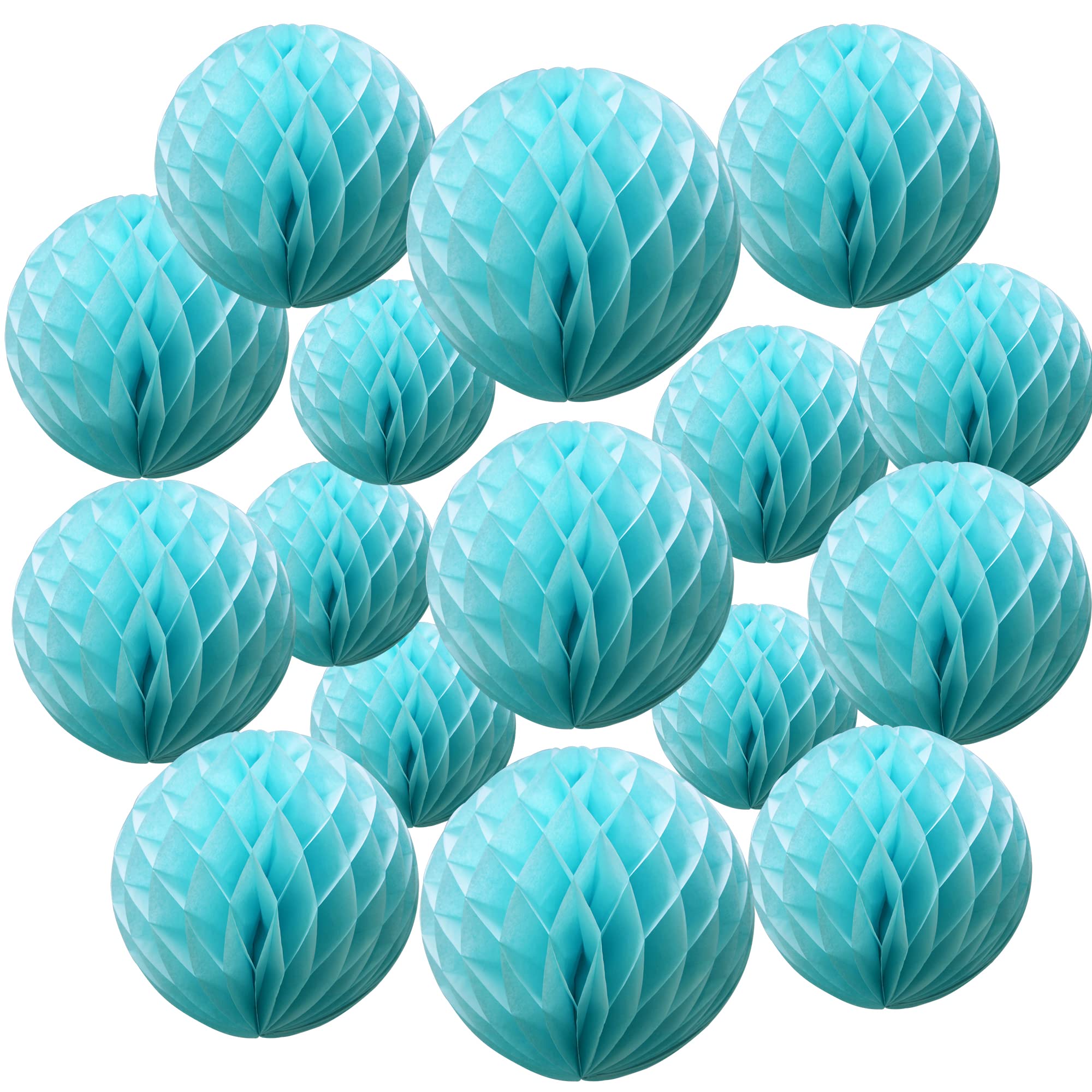 Time To Sparkle Ball-Baby Blue 16Mix Tissue Paper Honeycomb Balls Table Centrepiece Lantern Garland Wedding Decoration Baby Blue