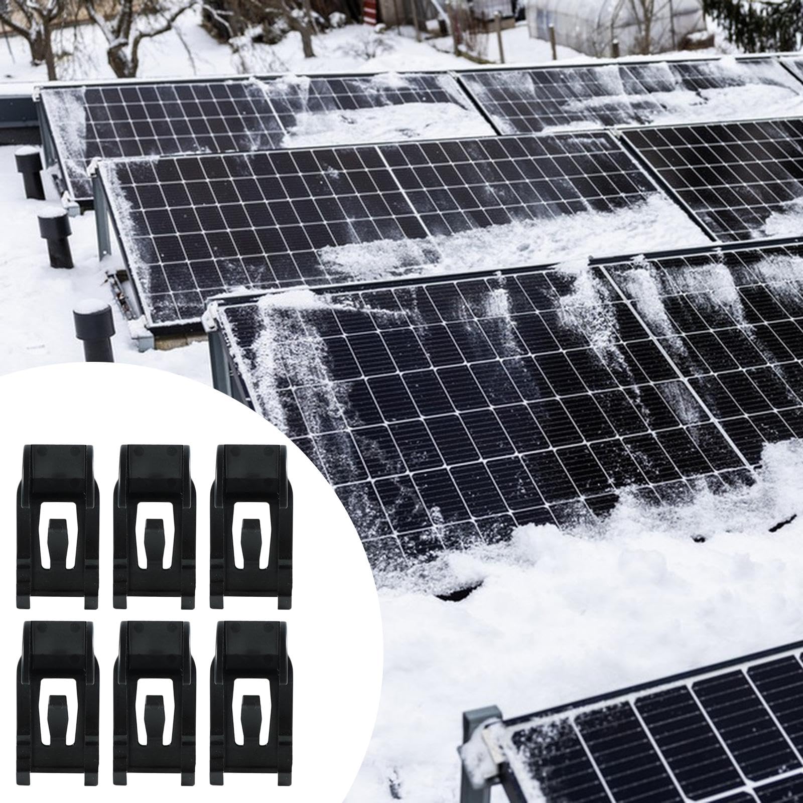Lot de 6 Clips de Fixation pour Pare-Neige PV, Résistants Aux Intempéries, pour Panneaux Solaires et Freins à Neige PV