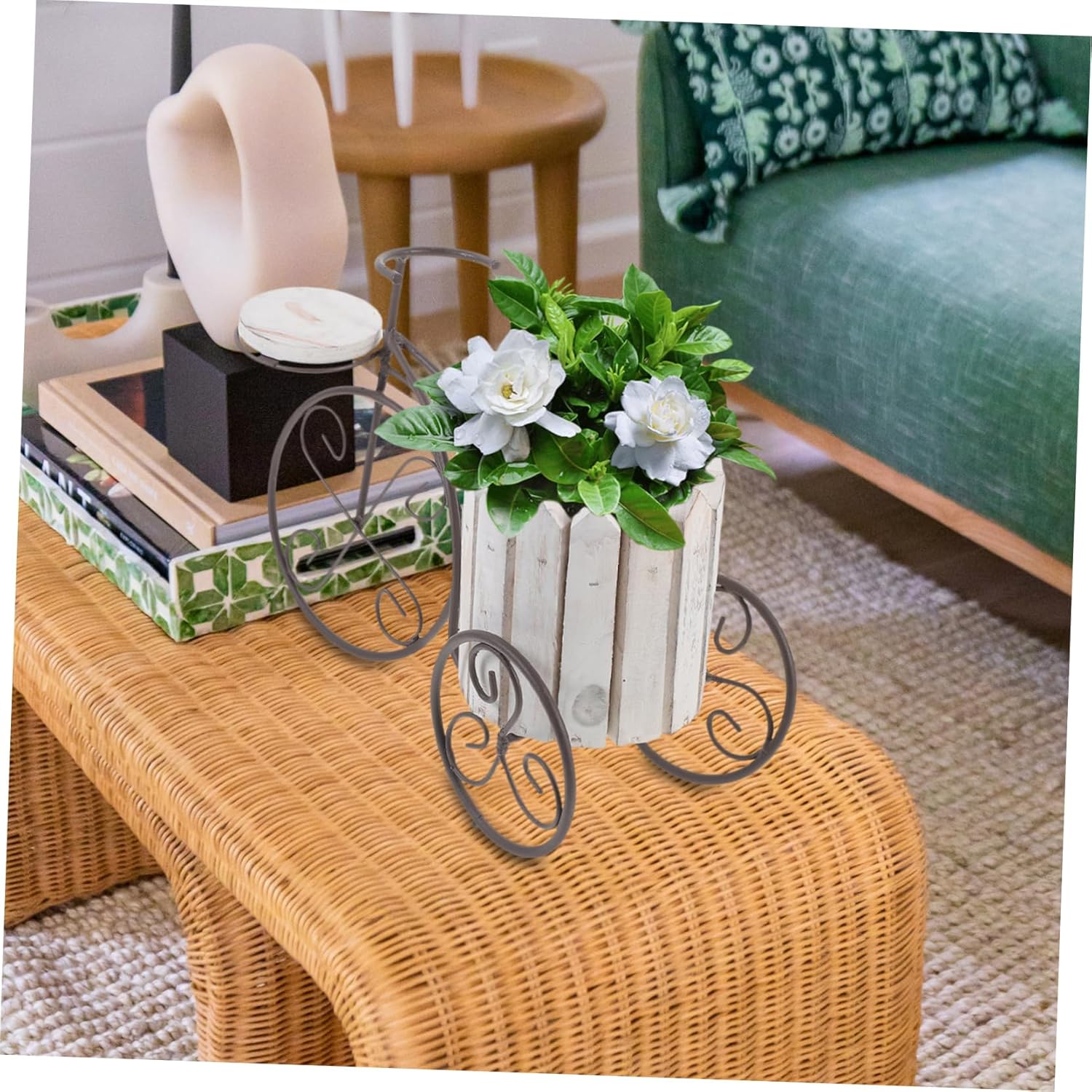 UPKOCH Bicycle Flowerpot Rack Metal Plant Stand for Home and Garden Decor Sturdy Iron Flower Holder Unique Bike Design for Indoor and Outdoor Decoration Random Color