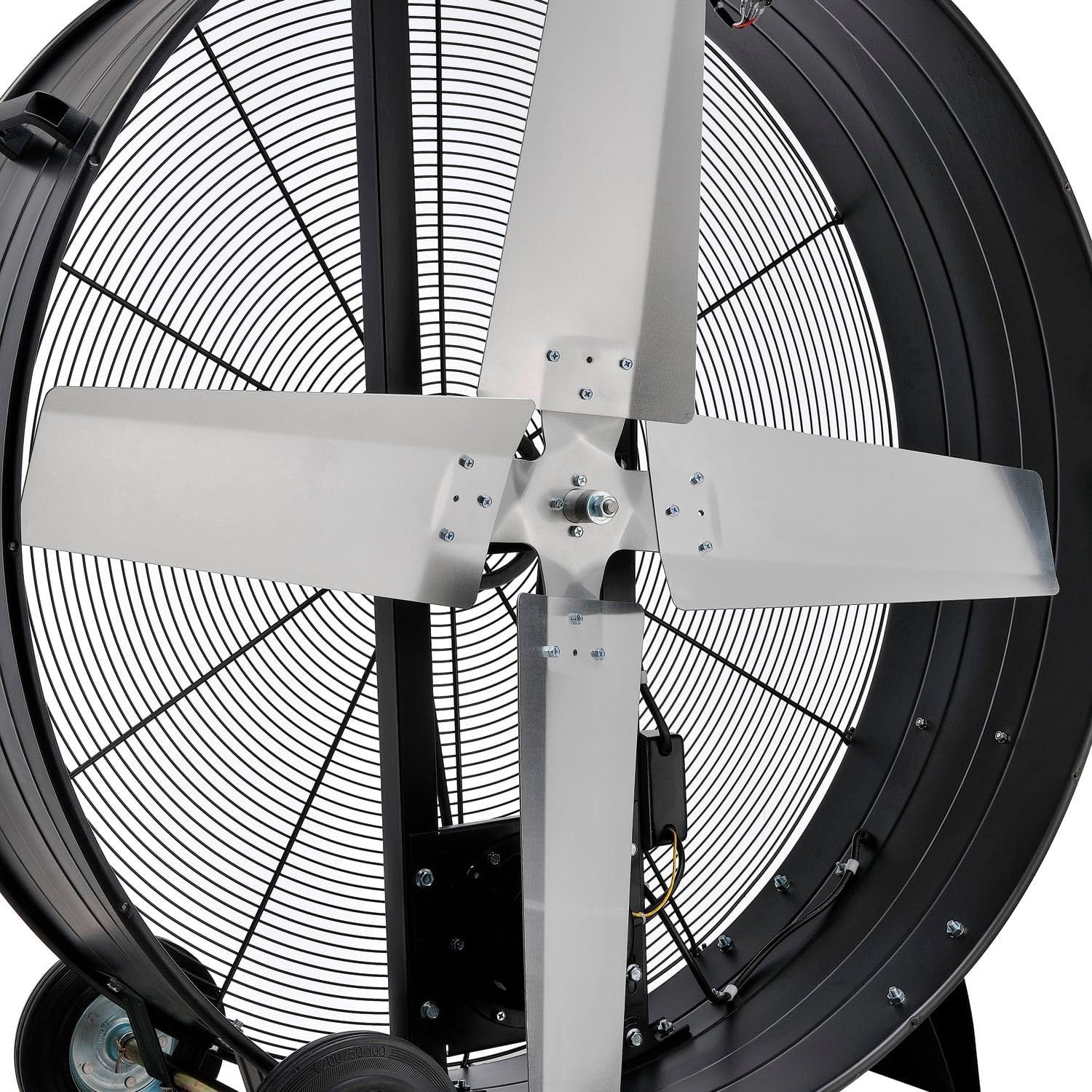 Global Industrial 42" Portable Drum Blower Fan, Belt Drive, 17600 CFM, 1 HP, 1 Phase, Heavy Duty Commercial Drum Fan for Warehouses, Loading Docks, Garages