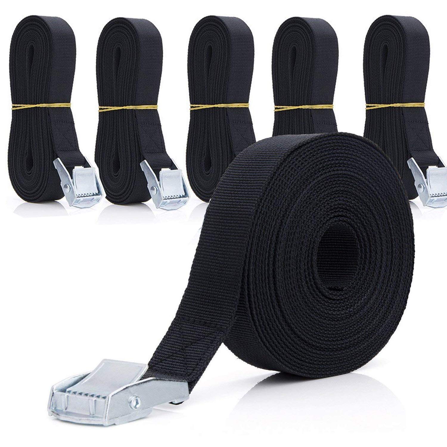 ASelected 5m Long Lashing Straps 6 Pack Trailer Tie Down Straps Car