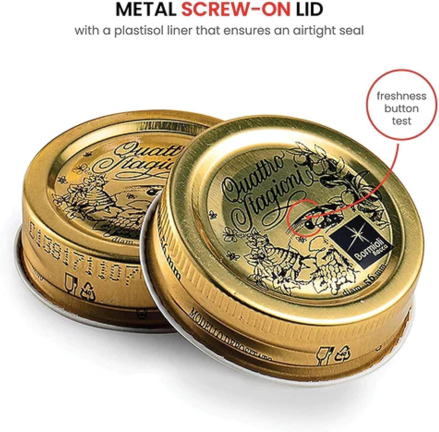 Bormioli Rocco Quattro Stagioni Amphora Small Glass Canning Jar with Lid, 17 oz., Set of 12 - Image 4