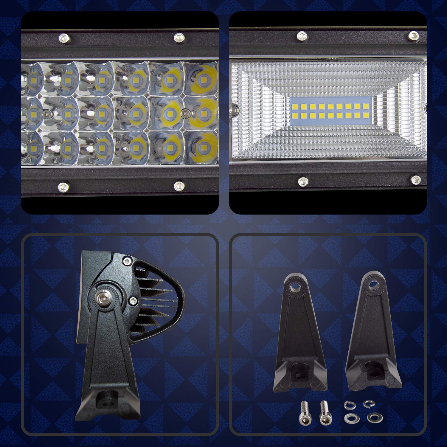PICAA Barra Led, 52 Pulgadas 131 CM 675W 7D Barra de luz LED 12V 24V