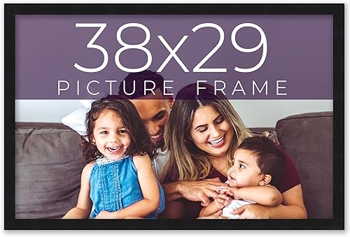 Marco de fotos de madera real negra de 38 x 29 pulgadas ancho de 075 pulgadas profundidad del marco interior de 05 pulgadas marco de fotos Noir