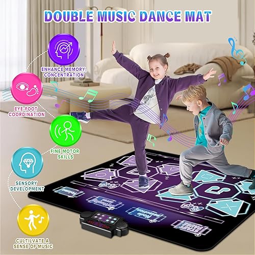 Miniatura 2 de Alfombrilla de baile doble para niños, juguetes para niños y niñas de 3, 4, 5, 6, 7, 8 años, ideas de regalos para palymat electrónico de desafío de