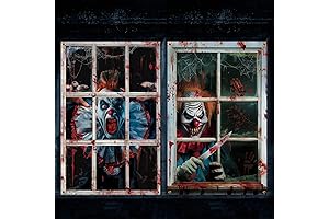 Spooky Clown Halloween Window Silhouette Decorations