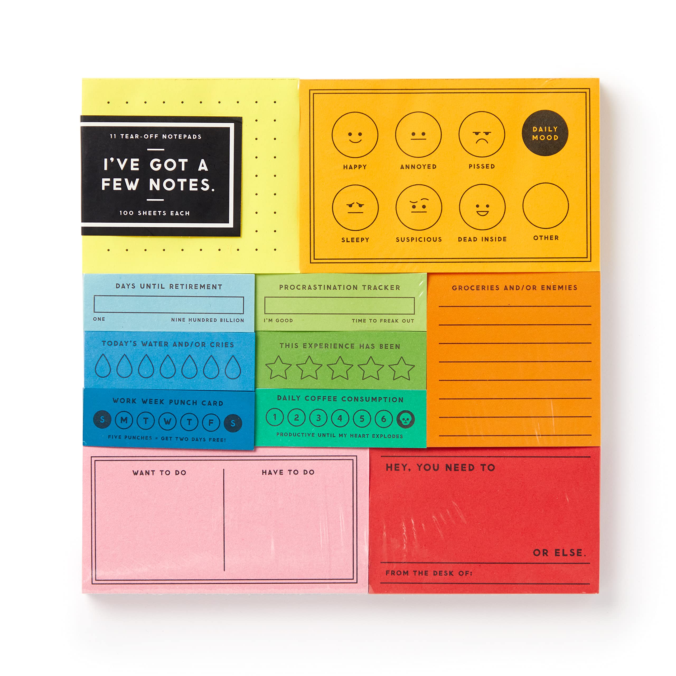Brass Monkey I've Got A Few Notes - Vintage Inspired Tear Off Notepad Set With 11 Separate Task Pads