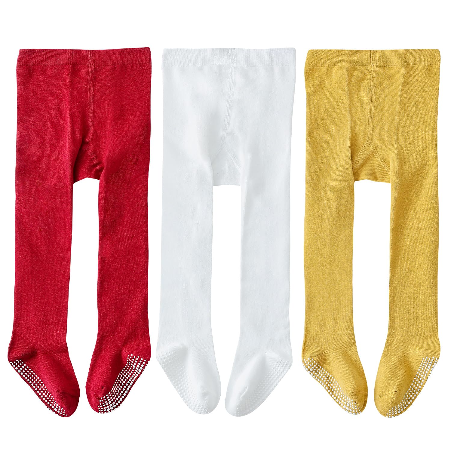 EPEIUS Baby Tights Baby Girls Non-Slip Plain/Ribbed Leggings Seamless Cotton Stockings Pantyhose Newborn Infant Toddler