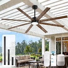 65 Inch Waterproof Outdoor Ceiling Fan with Light, All Weather Wet Rated